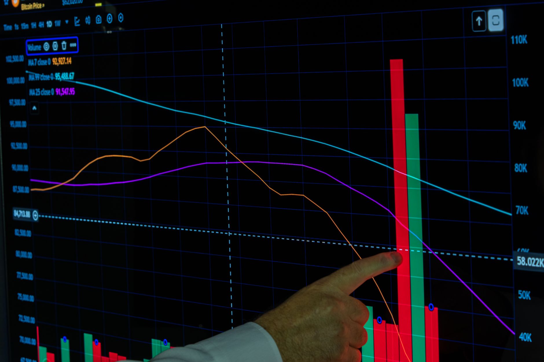 wide-angle view of an empty fixed-income trading floor at dawn, rows of dark monitors displaying yield curves and bond price tickers, overhead fluorescent lighting casting a cool blue glow across the room